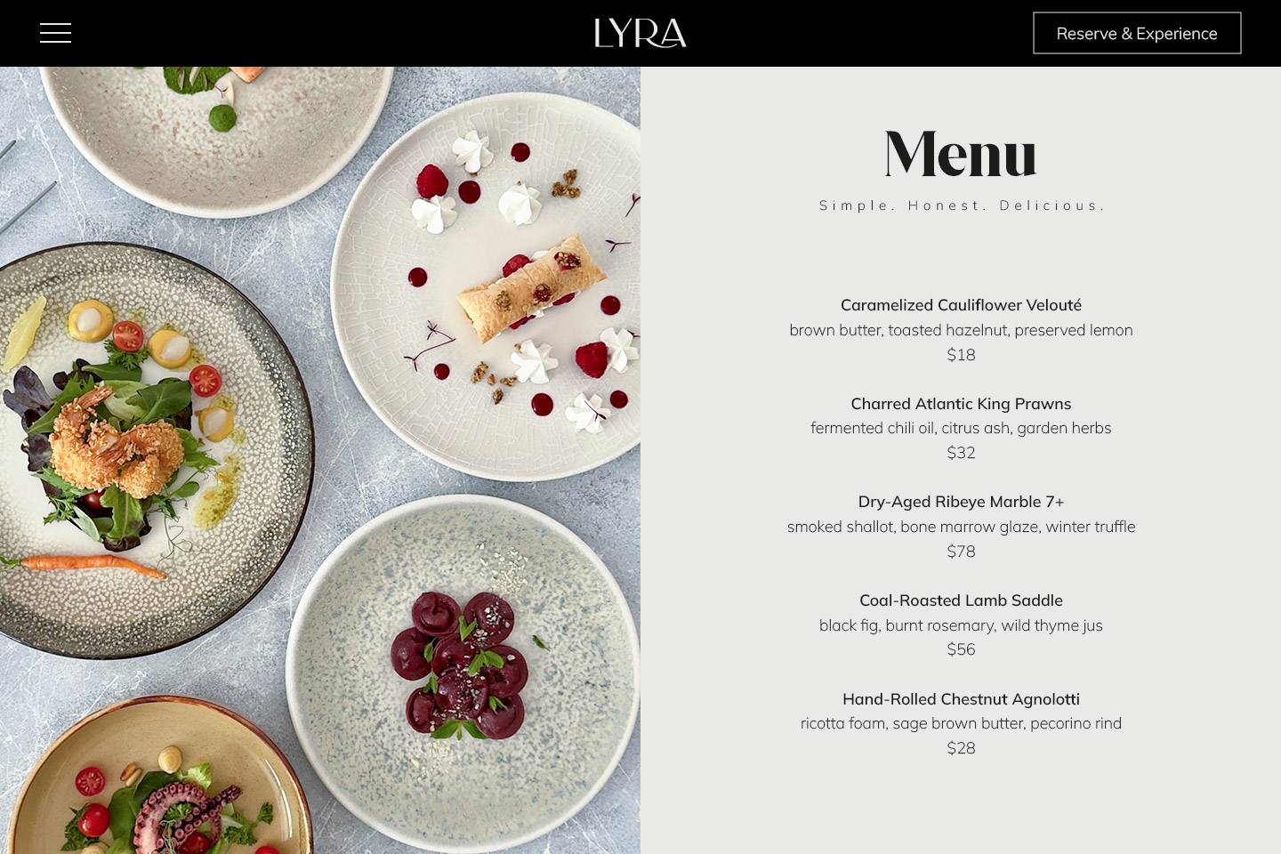 Showcase your menu beautifully