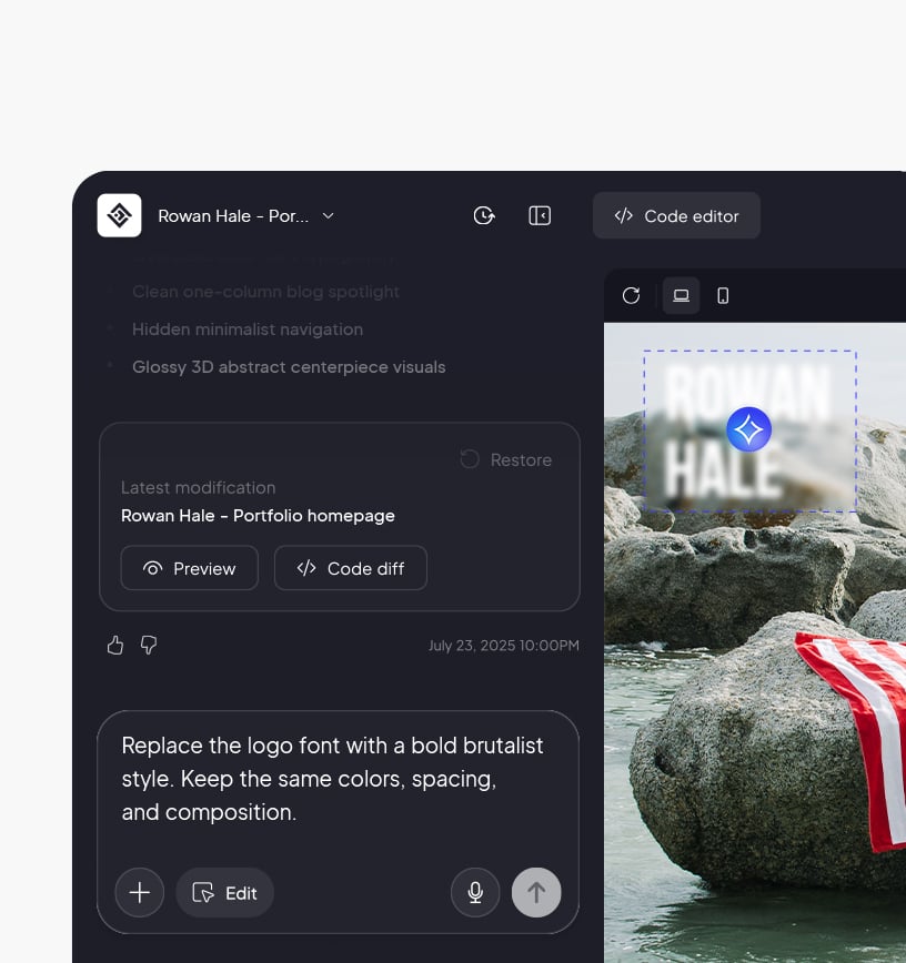 AI-powered website editing.